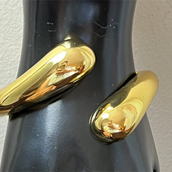 ADORNIA Gold Plated Overlapping Cuff Bracelet - Picture 4 of 5